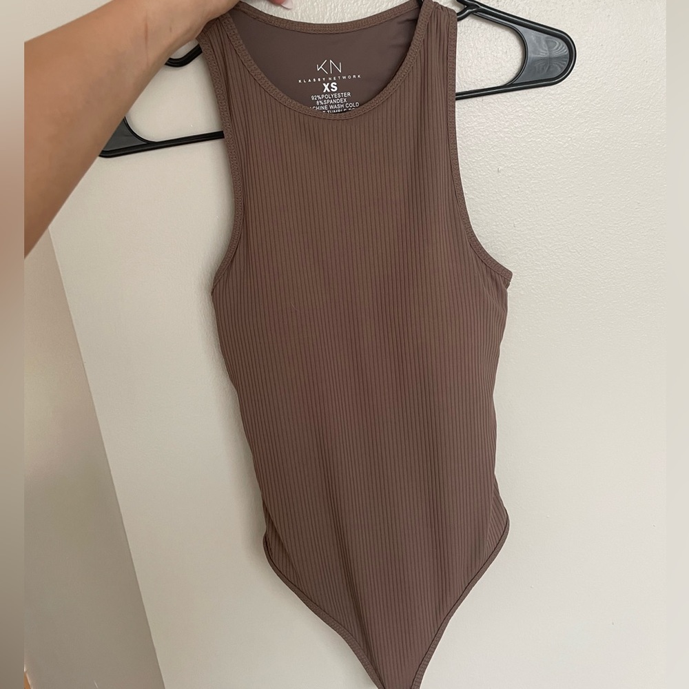 Klassy Network Ribbed Brown Bamboo Brami with medium cups